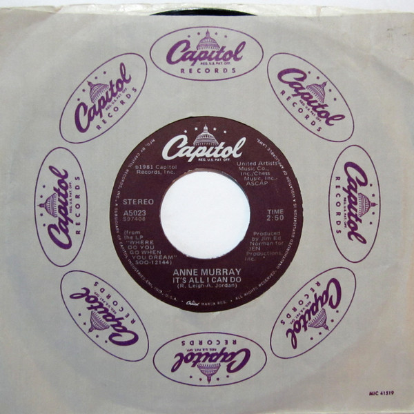 Anne Murray - It's All I Can Do (7", Win)