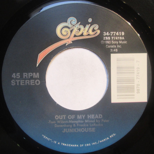 Junkhouse - Out Of My Head - Epic - 34-77419 - 7", Single 1205811308