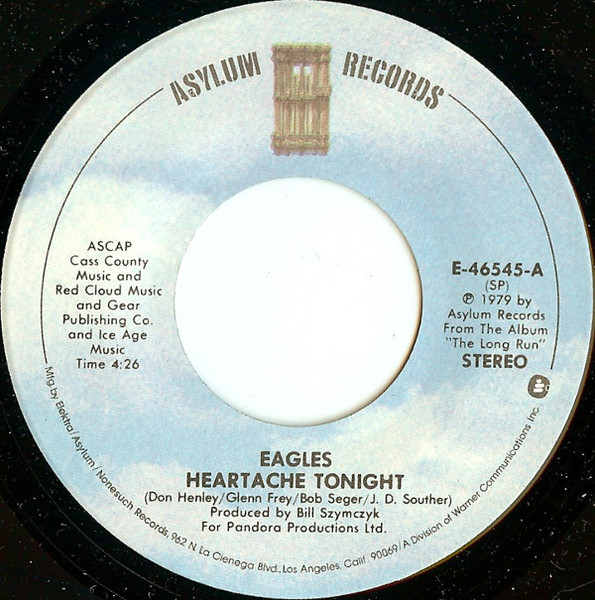 Eagles - Heartache Tonight - Asylum Records - E-46545 - 7", Single, SP  1206720518