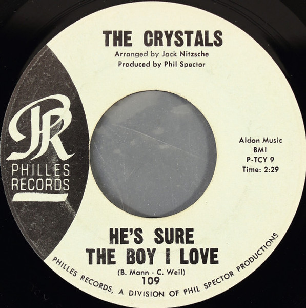 The Crystals - He's Sure The Boy I Love / Walkin' Along (La La La) (7", Single)