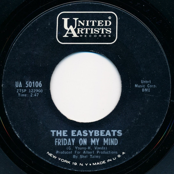 The Easybeats - Friday On My Mind (7", Single, Styrene, Ter)