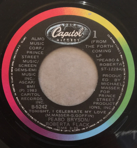 Peabo Bryson / Roberta Flack - Tonight, I Celebrate My Love - Capitol Records - B-5242 - 7", Single 1210293391