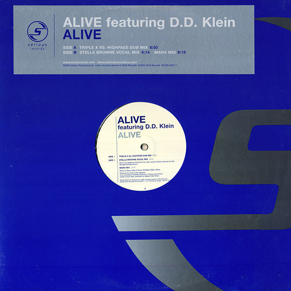 Alive Featuring D.D. Klein - Alive - MCA Records, Serious Records - MCAR-25877-1 - 12", Promo 1211649690