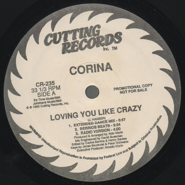 Corina - Loving You Like Crazy (12", Promo)