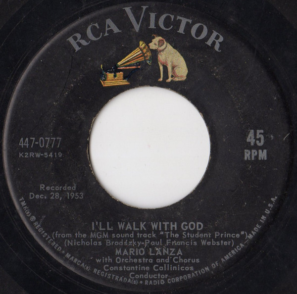 Mario Lanza - Oh, Holy Night / I'll Walk With God (7", RE)