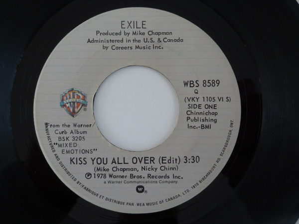 Exile (7) - Kiss You All Over - Warner Bros. Records - WBS 8589 - 7", Single 1222937571