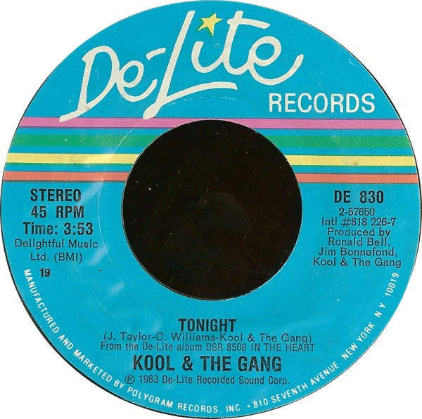Kool & The Gang - Tonight / Home Is Where The Heart Is - De-Lite Records - DE 830 - 7", Single, Styrene, 19 1224047502