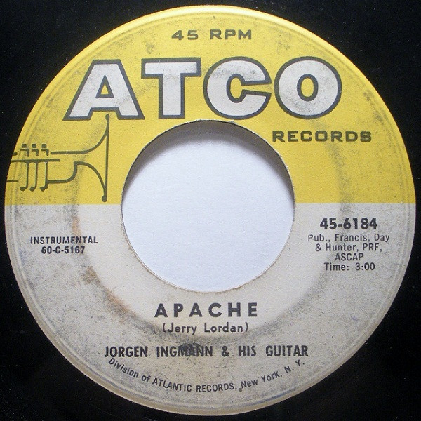 Jørgen Ingmann - Apache - ATCO Records - 45-6184 - 7", Single, MGM 1235063625