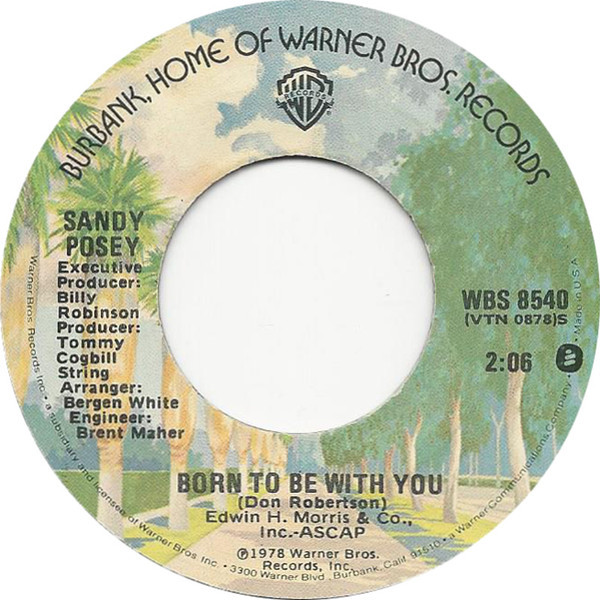 Sandy Posey - Born To Be With You - Warner Bros. Records - WBS 8540 - 7", Single 1235068341
