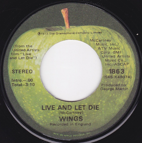 Wings (2) - Live And Let Die (7", Single, Jac)