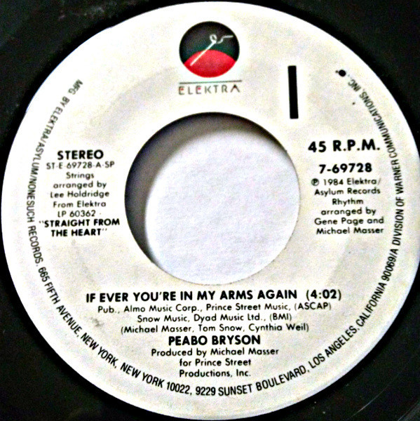 Peabo Bryson - If Ever You're In My Arms Again - Elektra - 7-69728 - 7", Single, Spe 1238239281