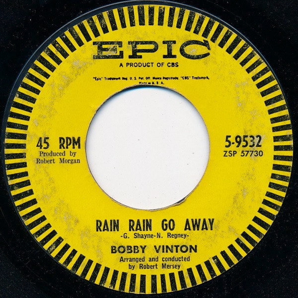Bobby Vinton - Rain Rain Go Away / Over And Over - Epic - 2787653 - 7", Single, Hol 1240355814