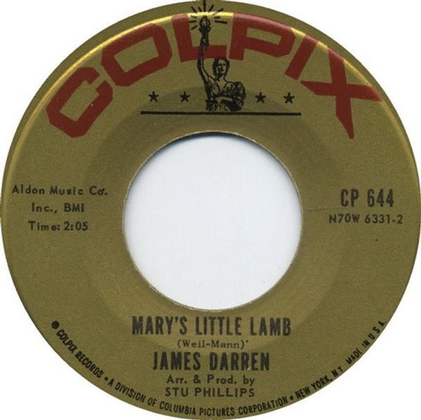 James Darren - Mary's Little Lamb - Colpix Records - CP 644 - 7", Single 1244057268