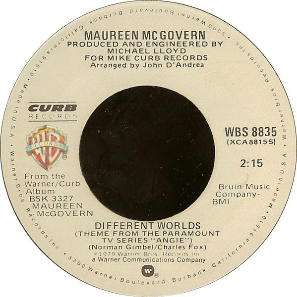 Maureen McGovern - Different Worlds - Curb Records, Warner Bros. Records - WBS 8835 - 7", Single, Los 1245335472