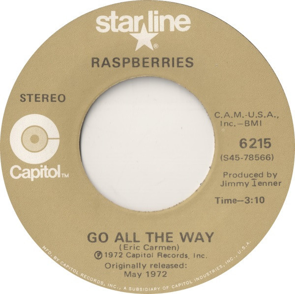 Raspberries - Go All The Way / Tonight (7", Single, RE)