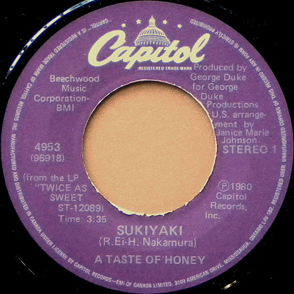 A Taste Of Honey - Sukiyaki - Capitol Records - 4953 - 7" 1246614042