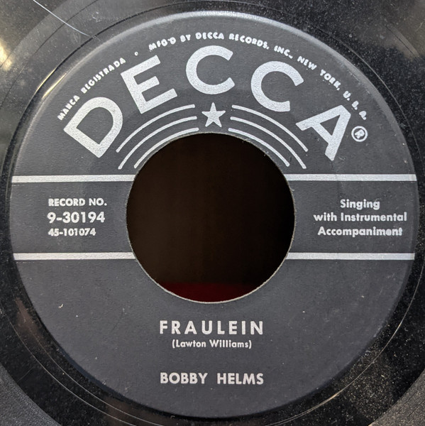 Bobby Helms - Fraulein / (Got A) Heartsick Feeling  - Decca - 9-30194 - 7" 1248140235