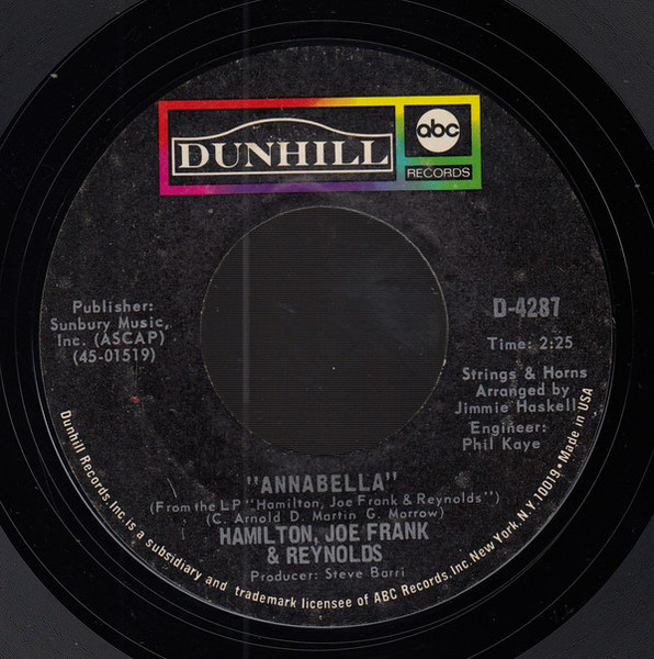 Hamilton, Joe Frank & Reynolds - Annabella  - ABC/Dunhill Records - D-4287 - 7", Styrene, Ter 1248185085
