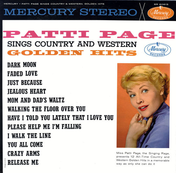 Patti Page - Patti Page Sings Country And Western Golden Hits - Mercury - SR-60615 - LP, Album 1319576818