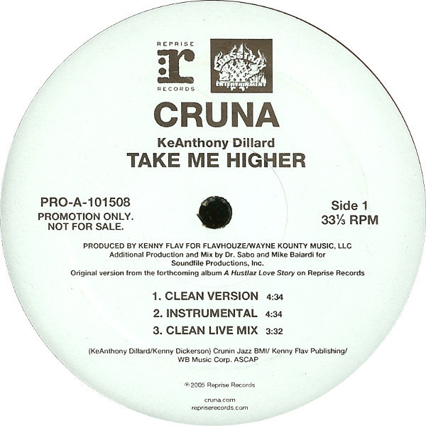 Cruna - Take Me Higher - Reprise Records, Crosstrax Entertainment - PRO-A-101508 - 12", Promo 1342060099