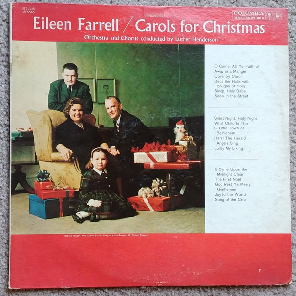Eileen Farrell - Carols For Christmas - Columbia Masterworks - ML 5565 - LP, Album 1386353383
