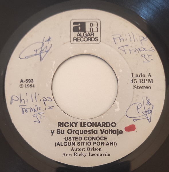 Ricky Leonardo - Usted Conoce / La Bola - Algar Records - A-593 - 7" 1409267470