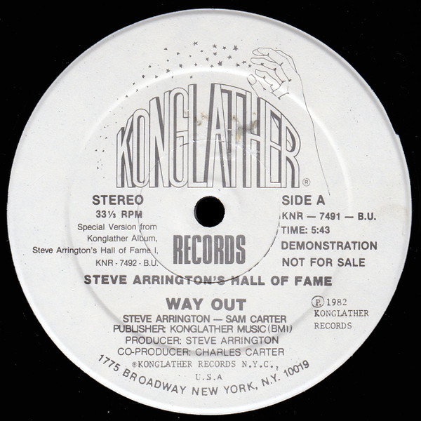 Steve Arrington's Hall Of Fame - Way Out - Konglather Records - KNR - 7491 - B.U. - 12", Promo 1420161391
