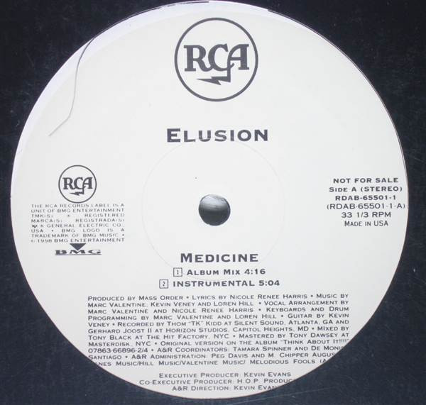 Elusion - Medicine - RCA - RDAB 65501 - 1 - 12", Promo 1431791224