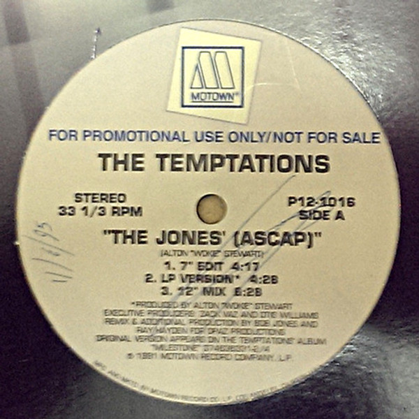 The Temptations - The Jones' (12", Single, Promo)