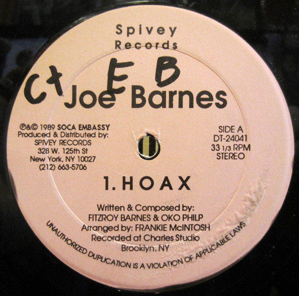 Joe Barnes (4) - Hoax (12", Single)