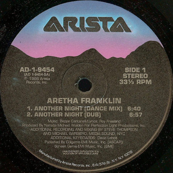 Aretha Franklin - Another Night - Arista - AD-1-9454 - 12", Single 1488047230
