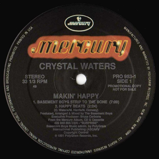 Crystal Waters - Makin' Happy (12", Promo)