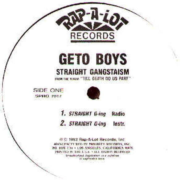 Geto Boys - Straight Gangstaism (12", Promo)