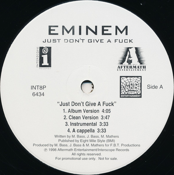 Eminem - Just Don't Give A Fuck (12", Promo)