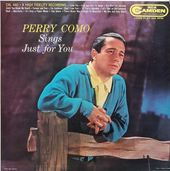 Perry Como - Sings Just For You - RCA Camden - CAL 440 - LP, Album, Mono 1539757711