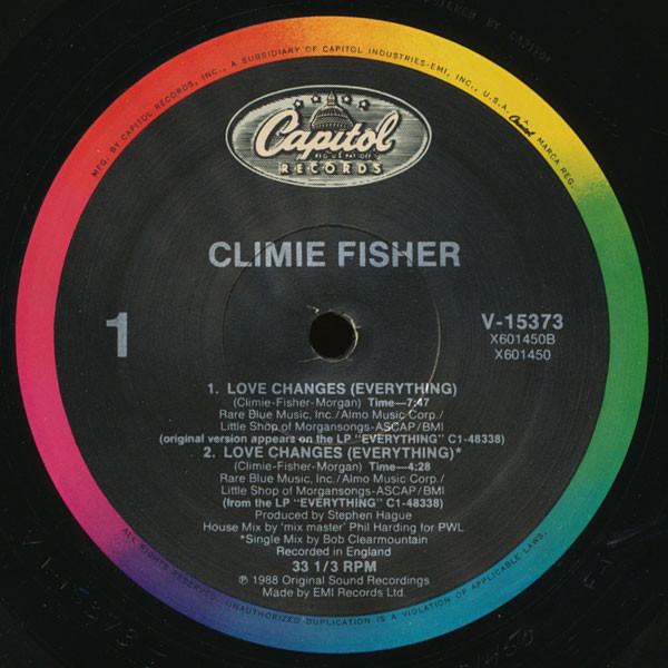 Climie Fisher - Love Changes (Everything) (12")
