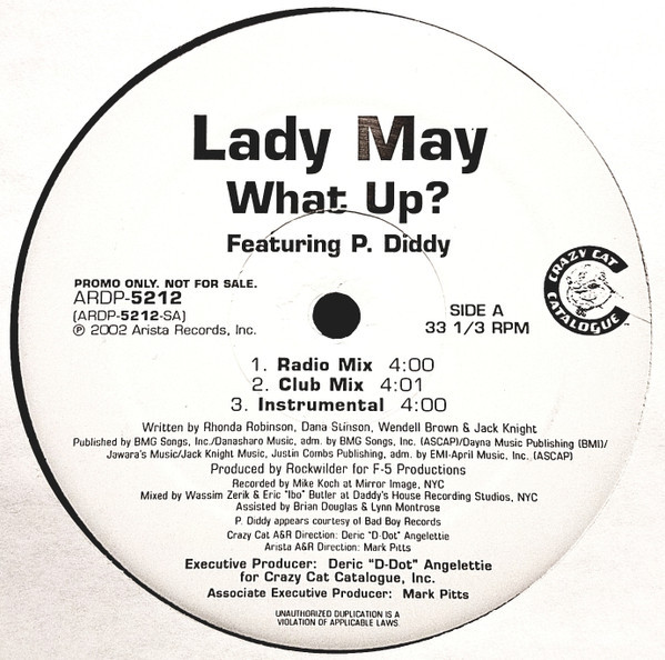 Lady May - What Up? / Word On The Street - Arista, Crazy Cat Catalogue - ARDP-5212 - 12", Promo 1645187440