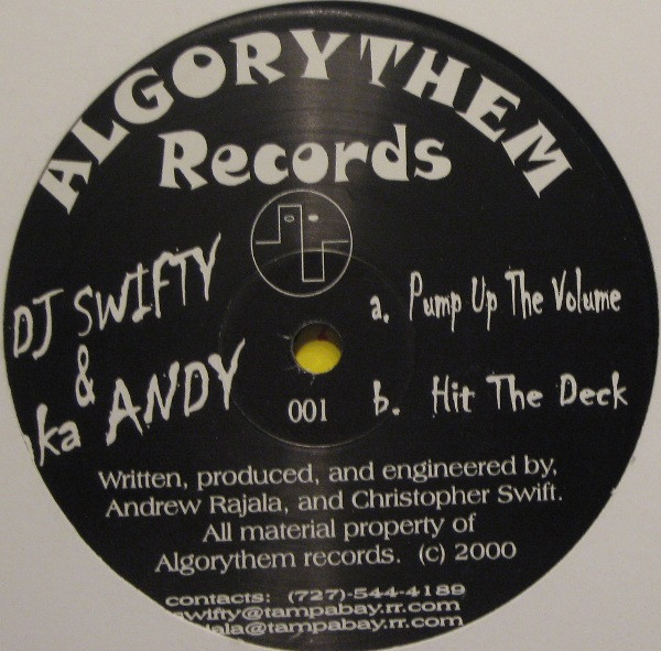 DJ Swifty & aka Andy - Pump Up The Volume / Hit The Deck - Algorythm Records - 1 - 12" 1649023450