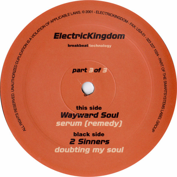 Wayward Soul / 2 Sinners - Electric Kingdom Vol. 2 Part 3 - Electric Kingdom (US) - EK-003 - 12" 1649775502