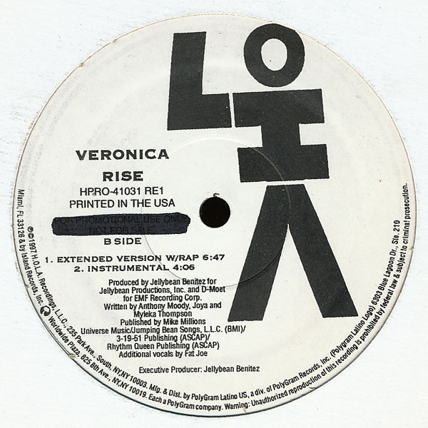 Veronica - Rise - H.O.L.A. Recordings - HPRO-41031 RE1 - 12", Promo 1649779156