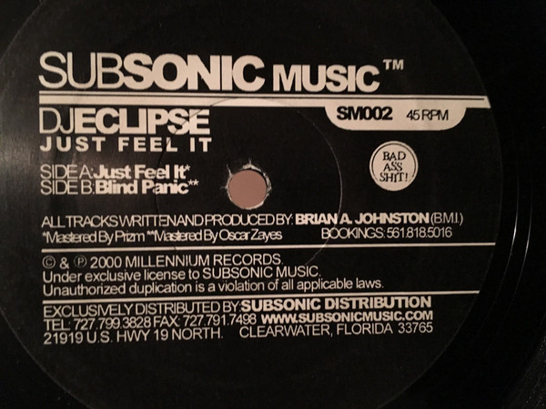 DJ Eclipse - Just Feel It - Subsonic Music (2) - SM002 - 12" 1649808877