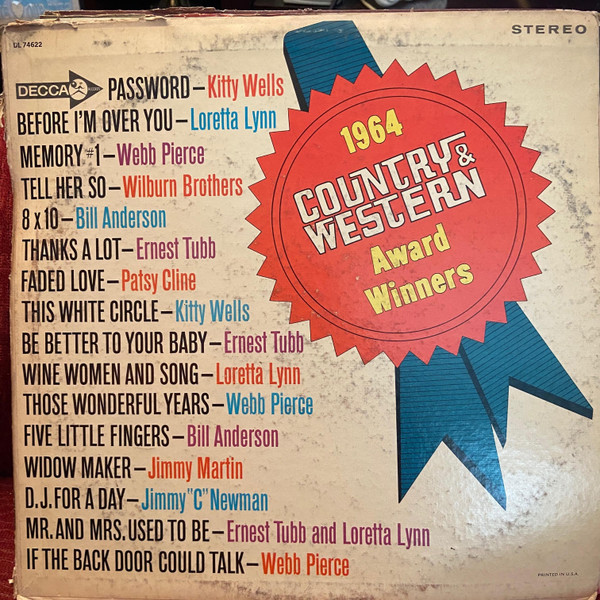 Various - 1964 Country And Western Award Winners - Decca - DL 74622 - LP, Comp, Promo 1652053651