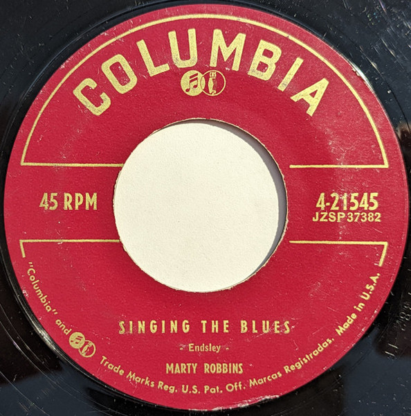 Marty Robbins - Singing The Blues / I Can't Quit (I've Gone Too Far) (7", Styrene, Bri)