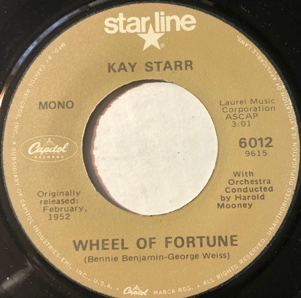 Kay Starr - Wheel Of Fortune  - Capitol Records - 6012 - 7", Single, Mono, RE, Los 1712889820