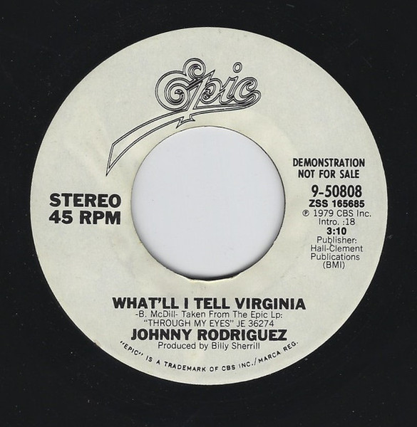 Johnny Rodriguez (4) - What'll I Tell Virginia (7", Single, Promo)