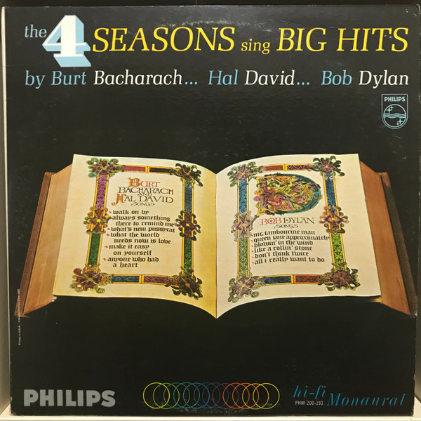 The Four Seasons - The 4 Seasons Sing Big Hits By Burt Bacharach... Hal David... Bob Dylan - Philips - PHM 200-193 - LP, Album, Mono 1726267855