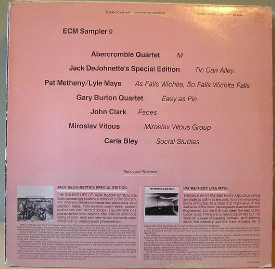 Various - ECM Sampler 9 (LP, Promo, Smplr)