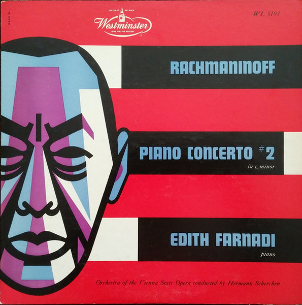 Sergei Vasilyevich Rachmaninoff, Edith Farnadi, Orchester Der Wiener Staatsoper Conducted By Hermann Scherchen - Concerto #2 In C Minor - Westminster - WL 5193 - LP 1740455782