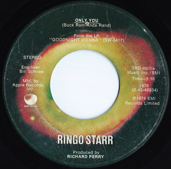 Ringo Starr - Only You - Apple Records - 1876 - 7", Single 1749021010