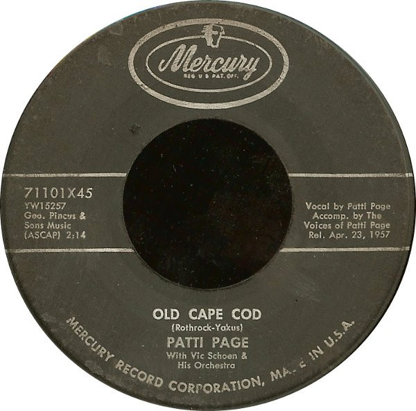 Patti Page - Old Cape Cod / Wondering - Mercury - 71101X45 - 7", Single, Scr 1753791019